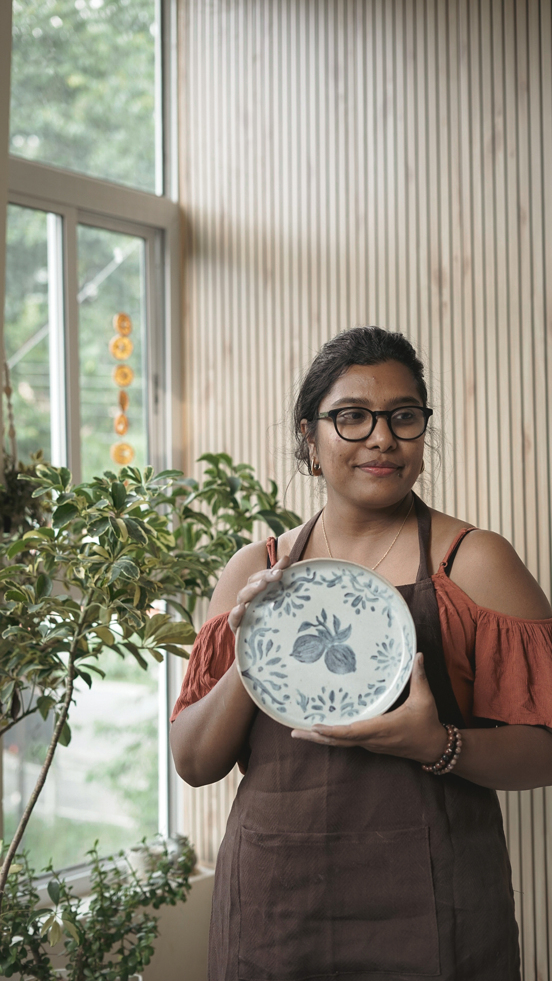 Presenting a hand-painted botanical plate
